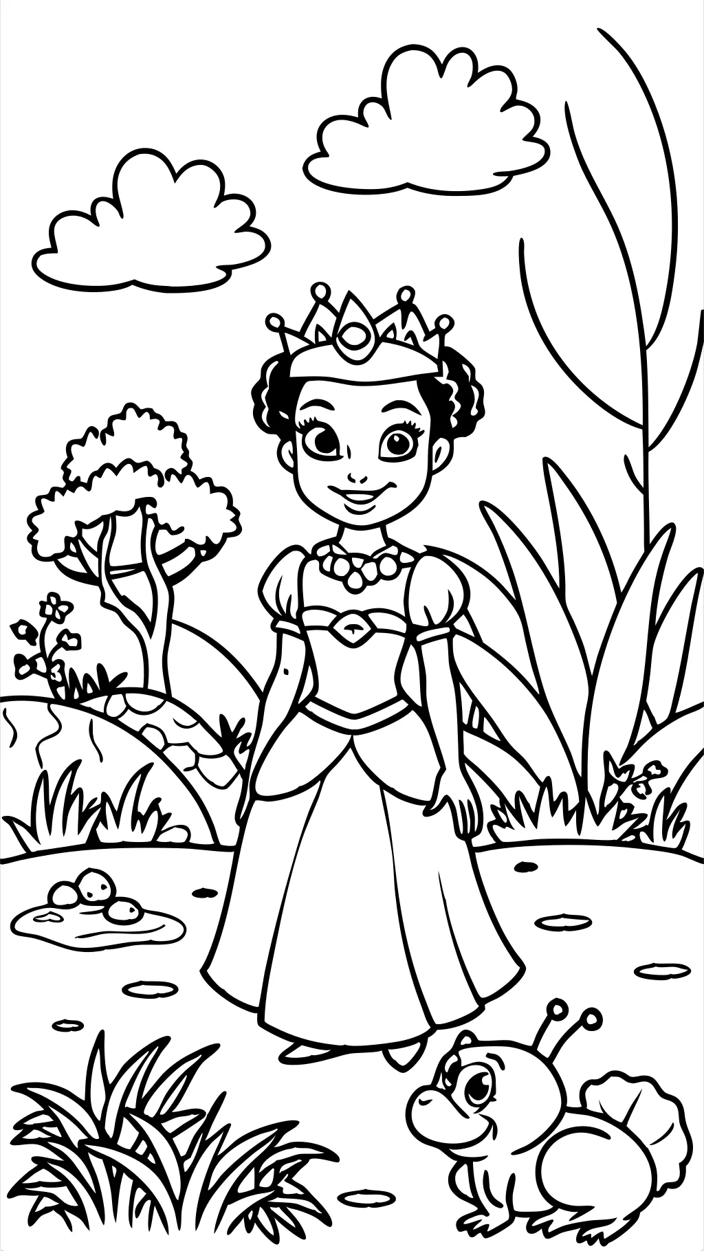 coloriages princesse et grenouille